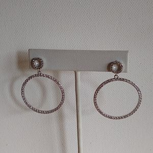 Silver/Crystal Double Circle EARRINGS